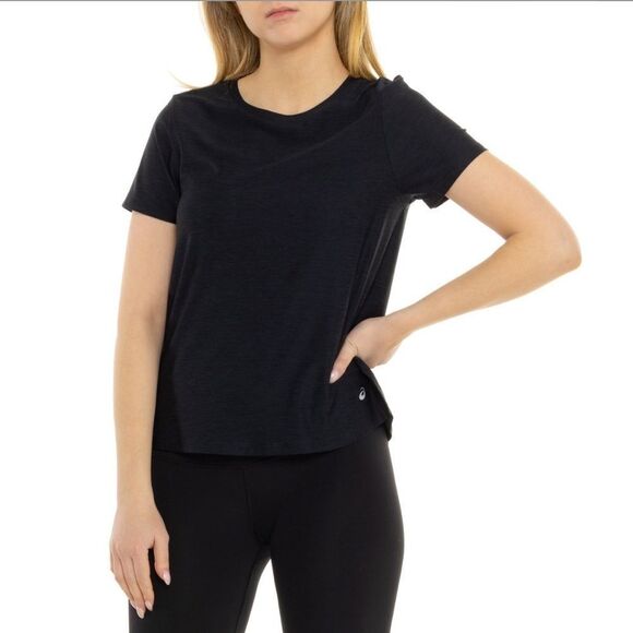 ASICS XS-XLβBlack Laser Perforated Short Sleeve Run Workout Tee - Picture 1 of 13